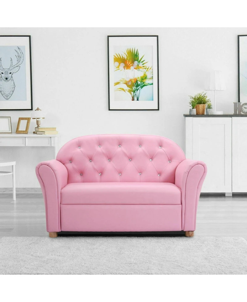 Gouun Kids Princess Armrest Lounge Chair with Pvc Upholstery