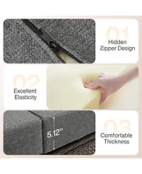 Tribesigns 5-Piece Outdoor Wicker Patio Furniture Set with 2 Swivel Chairs, 1 Loveseat and 2 Tables, Rattan Conversation Set with Cushions