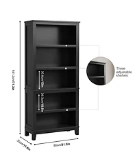 gaomon 71 in Tall Bookcase with Adjustable Shelves Tier Farmhouse Bookshelf with Wooden Legs