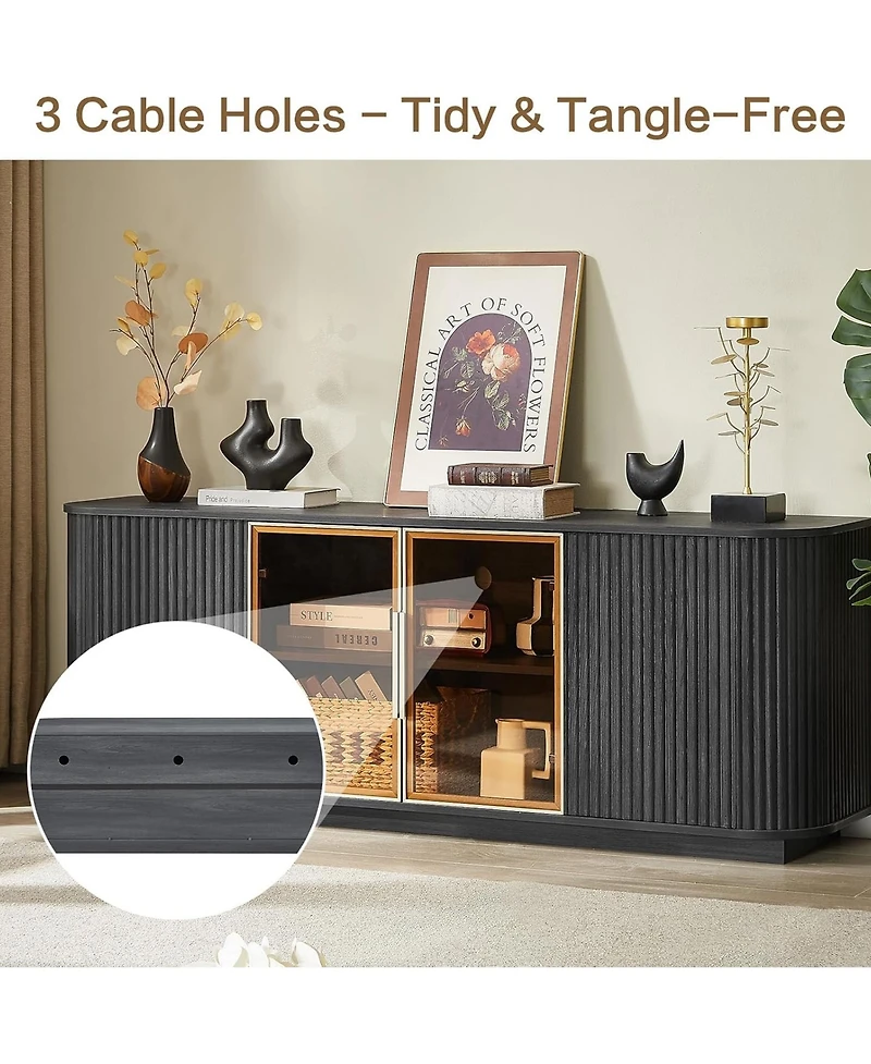 Rainsken 64-Inch Wavy Tv Cabinet