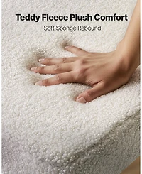 Gouun Set of 4 Upholstered Boucle Patio Dining Chairs with Curved Backrest and Metal Legs