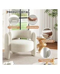 gaomon Dining Chair Office Accent Chair For Living Room Modern Chenille Boucle Accent Chair for Kitchen Dining Room