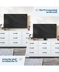 gaomon Modern Wood Tv Stand with Mount and 9 Drawers