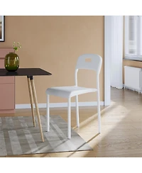 gaomon Stackable Dining Chair, Plastic Seat with Ergonomic Back and Metal Legs, Waterproof, Easy Assembly, Single Pack