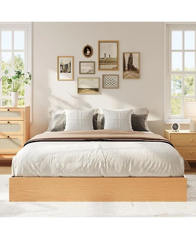 gaomon California Pine Wood Platform Bed Frame- Wooden Slats Easy Assembly No Box Spring Needed