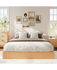 gaomon California Pine Wood Platform Bed Frame- Wooden Slats Easy Assembly No Box Spring Needed