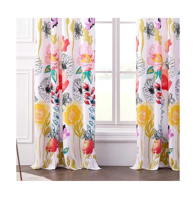 Greenland Home Fashions Watercolor Dream Window Panel Pair 84"