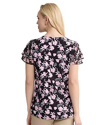 Jones New York Women's Flutter-Sleeve V-Neck Top