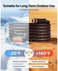 Sugift Garden Hose, 50 feet 5/8", Heavy Duty 4-Layer Rubber Hose for Gardening and Cleaning