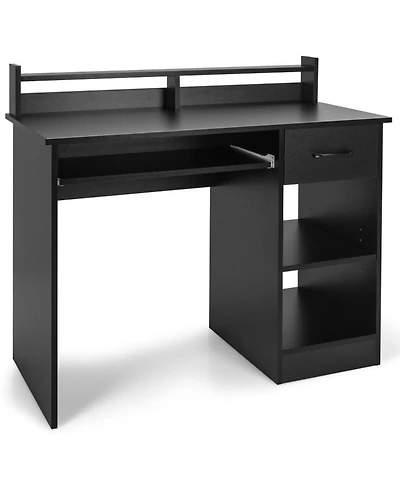 Gouun Laptop Table with Pull-Out Keyboard Tray, 5-Position Adjustable Shelf and Deep Drawer