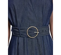 Karl Lagerfeld Paris Women's Surplus Flare Midi with Belt Dress
