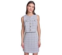 Karl Lagerfeld Paris Women's Tweed Popover Top Dress