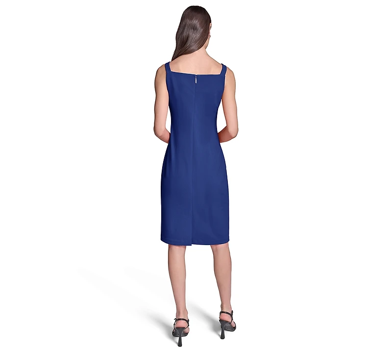 Karl Lagerfeld Paris Women's Sleeveless Scuba Crepe Sheath with Bow Dress