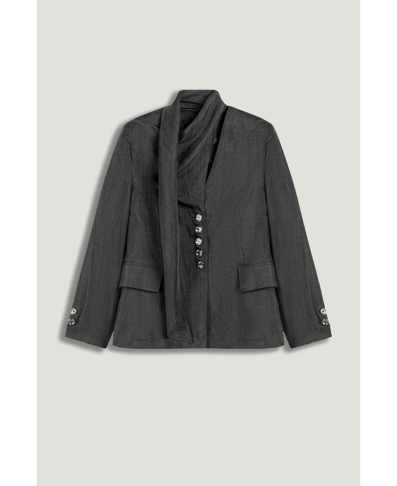 Nocturne Women's Asymmetrical Draped Tailored Jacket