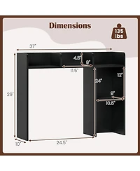Gouun 3-Tier Desktop Bookshelf with 4 Shelves, 37 x 10 x 29