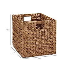 Best Choice Products 12x12in Hyacinth Baskets, Set of 5 Multipurpose Collapsible Organizers w/ Inserts