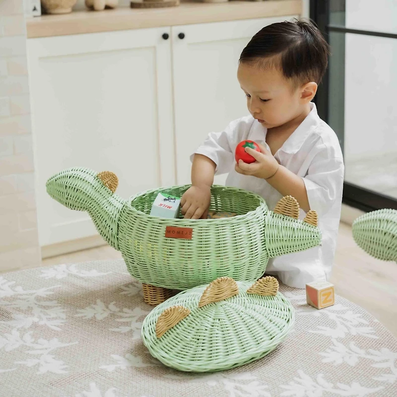 Momiji Dinosaur Handcrafted Rattan Storage Basket