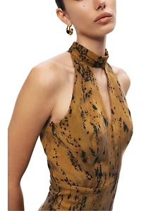 Nocturne Women's Printed Halter-Neck Maxi Dress