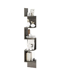 Gouun 5-Tier Wall Mounted Corner Shelf with Floating Design, 8 x 8 x 50
