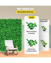 Sugift Artificial Boxwood Hedge Panels Set of 6, 20" x 20", for Outdoor/Indoor Decor