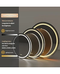 Luvodi 24" Round Dimmable Wall Mounted Led Bathroom Mirror Smart Mirror Anti Fog with Touch Switch