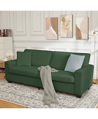 gaomon 83" Couch for Living Room, Comfy Sofa with Deep Seat, Modern Sofa with Wide Armrest, Removeable Cover, Teddy Fleece 3 Seater Couch