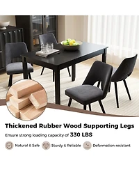 Sugift 48 in Rectangular Wooden Dining Table for Four with Wood Legs