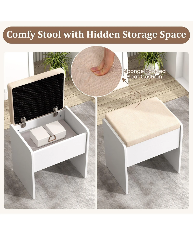 Sugift Vanity Set with Mirror and 3 Lighting Modes and Adjustable Brightness