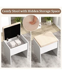 Sugift Vanity Set with Mirror and 3 Lighting Modes and Adjustable Brightness