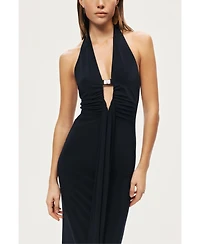 Nocturne Women's Halter Neck Cut-Out Maxi Dress