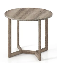 Gouun 36 in Round Wood Dining Table with Wing-Shaped Pedestal Base for 2-4