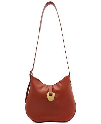 Arezzo Sabrina Small Leather Snap Button Crossbody Handbag