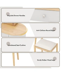 Sugift Makeup Vanity Table Set with Led Mirror and 3 Spacious Drawers