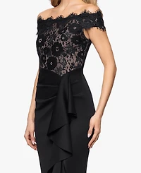 Betsy & Adam Women's Off-The-Shoulder Maxi Gown