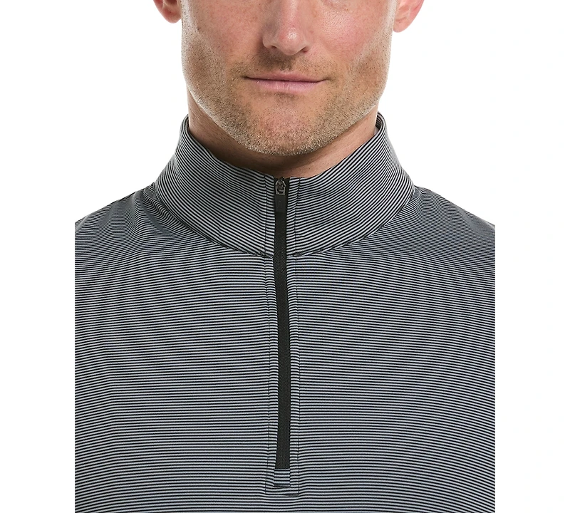 Pga Tour Men's Feeder Stripe Mock-Neck Golf Shirt