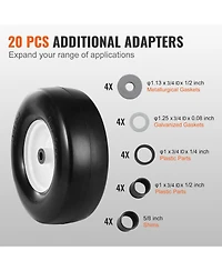 Sugift Lawn Mower Tires with Rim, 13x5-6", Tubeless, 2-Pack, Flat-Free Pu Tires