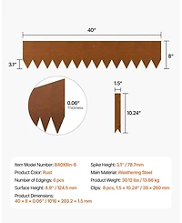 Sugift Steel Landscape Edging, 6 Pack, 40 x 8 inches, Bendable for Garden and Yard Borders