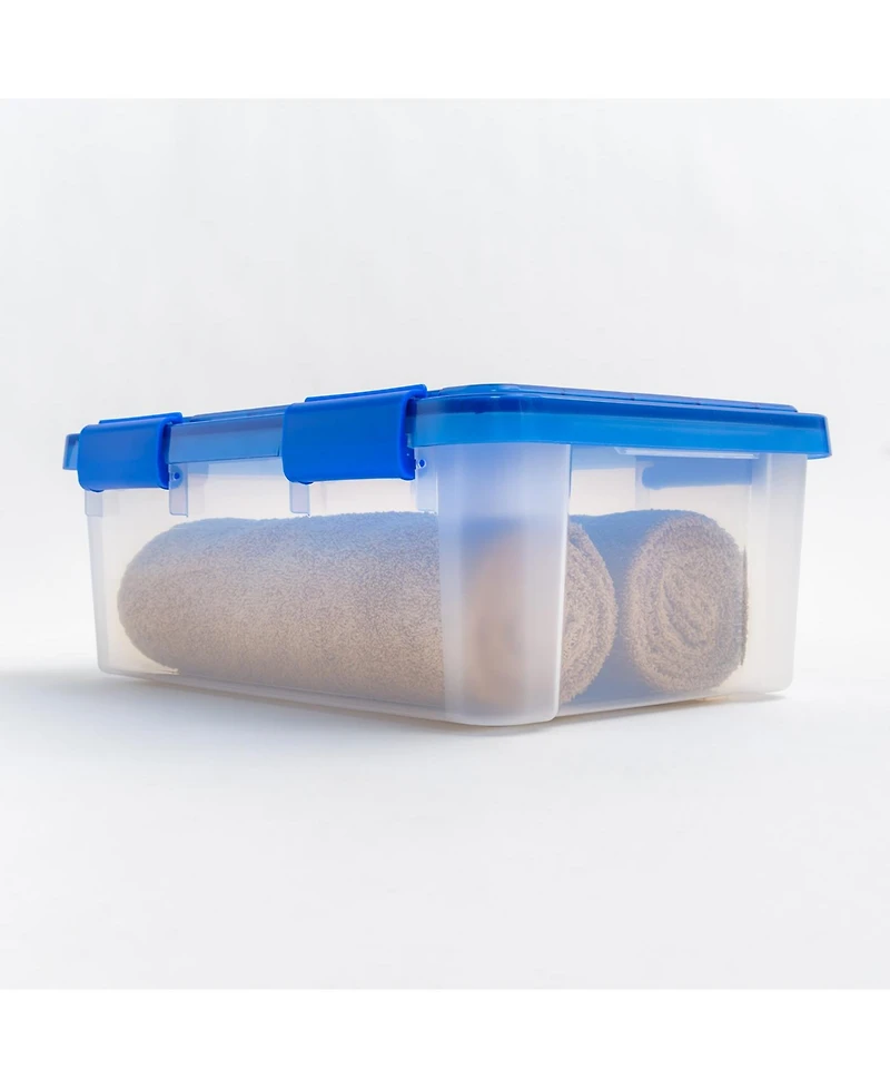 Iris Usa 6Pack 19 Quart Weatherpro Airtight Plastic Storage Bin with Lid and Seal and Secure Latching Buckles