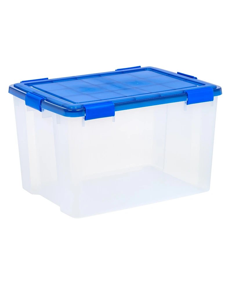 Iris Usa 3Pack 74qt Weatherpro Airtight Plastic Storage Bin with Lid and Seal and Secure Latching Buckles
