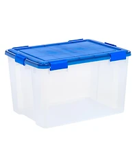 Iris Usa 3Pack 74qt Weatherpro Airtight Plastic Storage Bin with Lid and Seal and Secure Latching Buckles