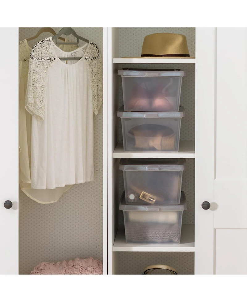 Iris Usa 14.5 Quart Snap Top Plastic Storage Box, 6 Pack