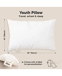 KeaBabies Youth Pillow with Pillowcase Soft Organic Cotton Kids Pillows for Sleeping, Travel, School