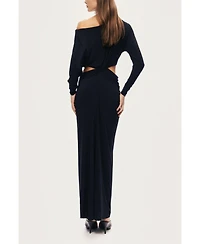 Nocturne Women's One-Shoulder Cut-Out Maxi Dress