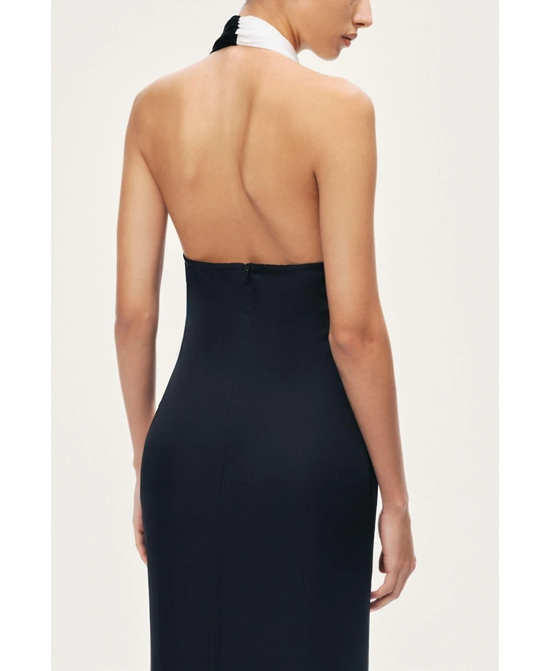 Nocturne Women's Contrast Draped Halter Maxi Dress