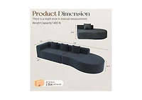 Aecojoy 134'' Modern Sectional Couches 1400LBS Oversized L-Shaped Curved Sofa