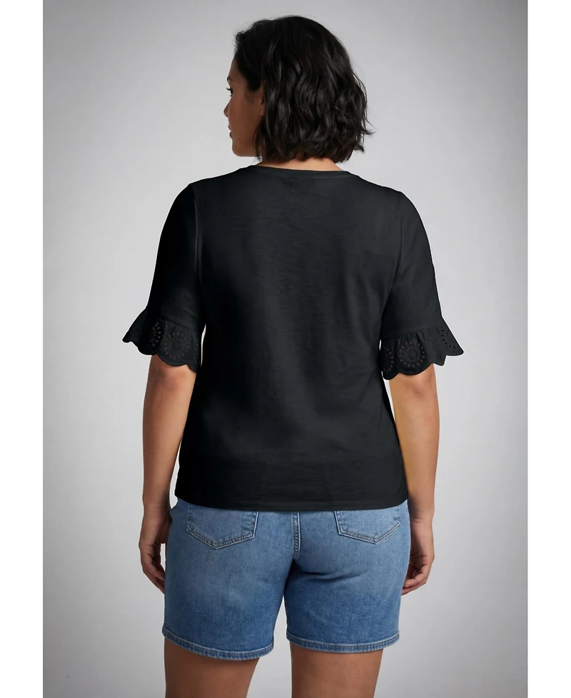 Avenue Women's Eyelet Trim Top