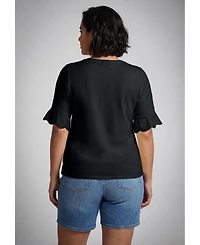 Avenue Women's Eyelet Trim Top