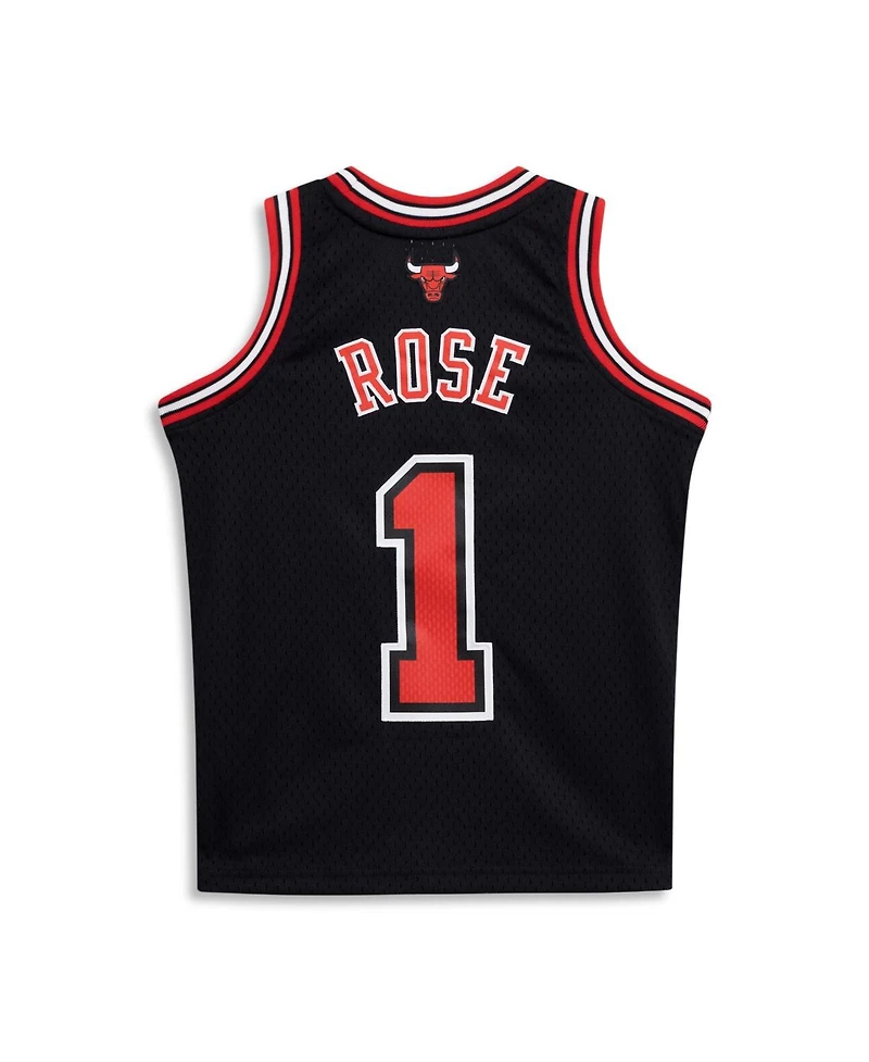 Mitchell Ness Big Boys and Girls Derrick Rose Black Chicago Bulls 2010/11 Hardwood Classics Swingman Jersey