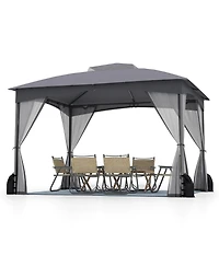 Slickblue 10 X 12 Ft Patio Gazebo with Netting Walls 4 Sandbags.