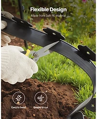 Sugift Landscape Edging, 20 ft x 2 in, Flexible Garden Border with 120 Spikes, Uv-Resistant